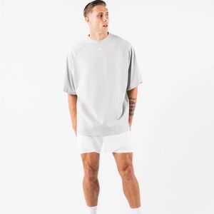 NEW ALPHALETE Men’s Flex Short White Sz LARGE Athletic 2in1 Compression